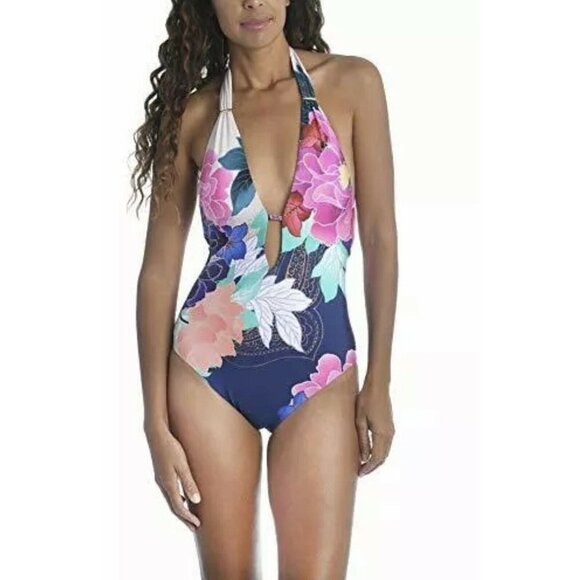 Trina Turk Women's V-Plunge One Piece Swimsuit siz - Picture 1 of 5